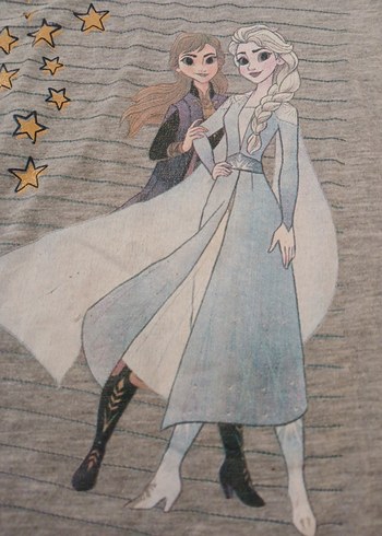 Kız Çocuk Gri Uzun Kollu Baskılı Tişört - Görsel 4