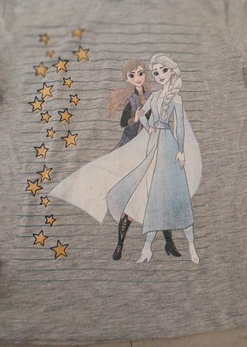 Kız Çocuk Gri Uzun Kollu Baskılı Tişört - Görsel 2