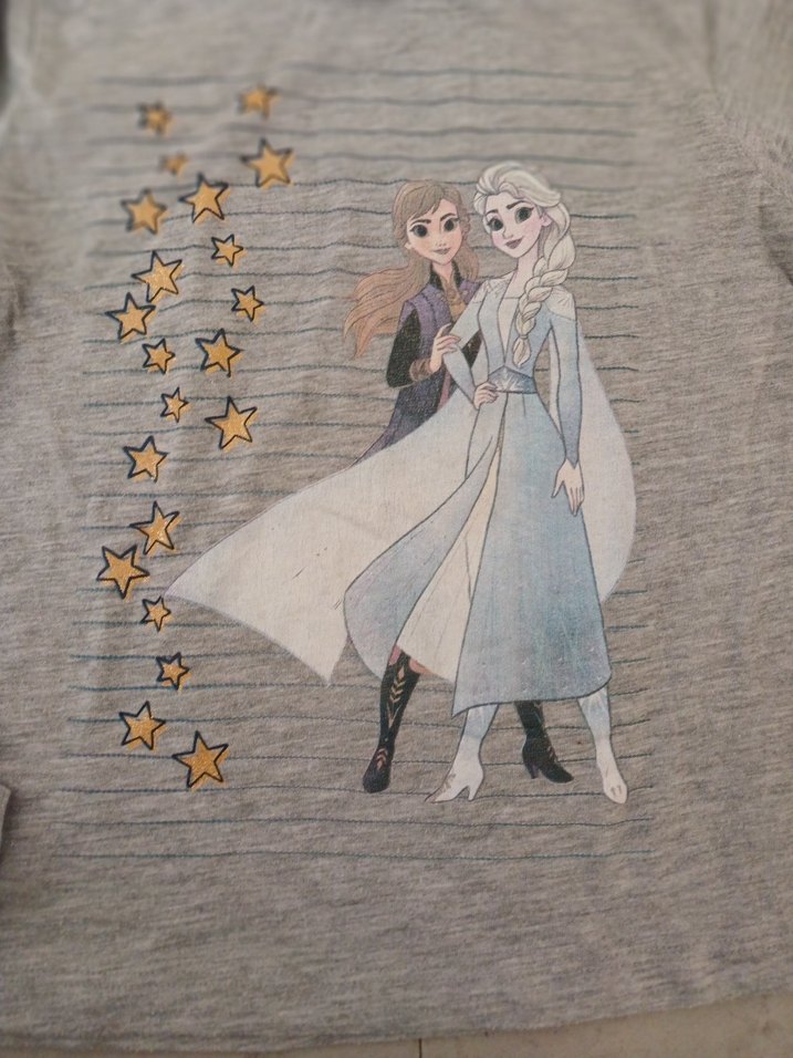 Kız Çocuk Gri Uzun Kollu Baskılı Tişört - Görsel 2