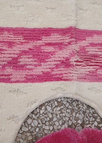 Nakışlı Pembe Banyo Paspas Seti - Görsel 2