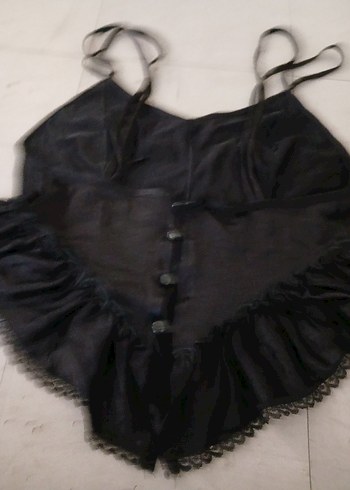 Siyah Gotik V  Fırfırlı Büstiyer - Görsel 2