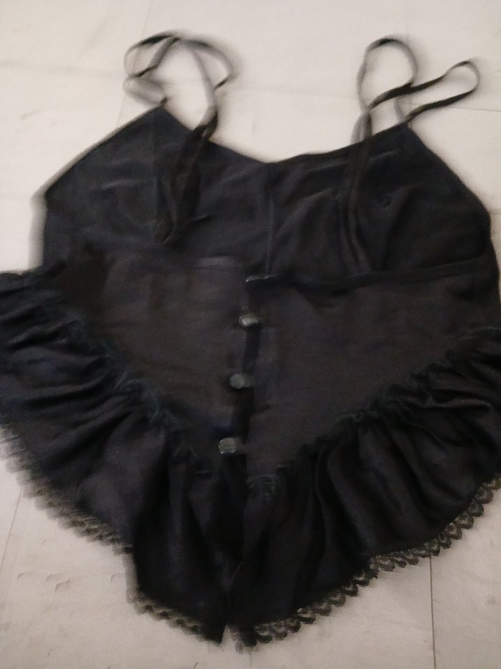 Siyah Gotik V  Fırfırlı Büstiyer - Görsel 2