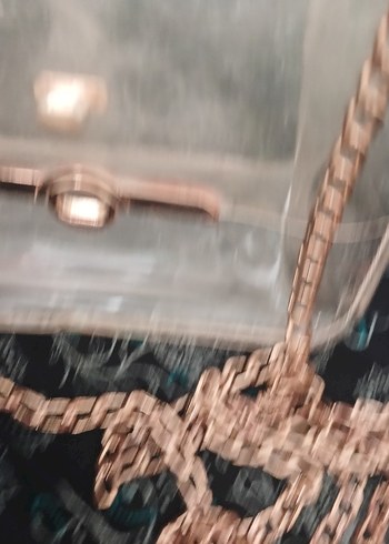 Zincir Detaylı Parlak şeffaf Kadın Çantası - Görsel 6