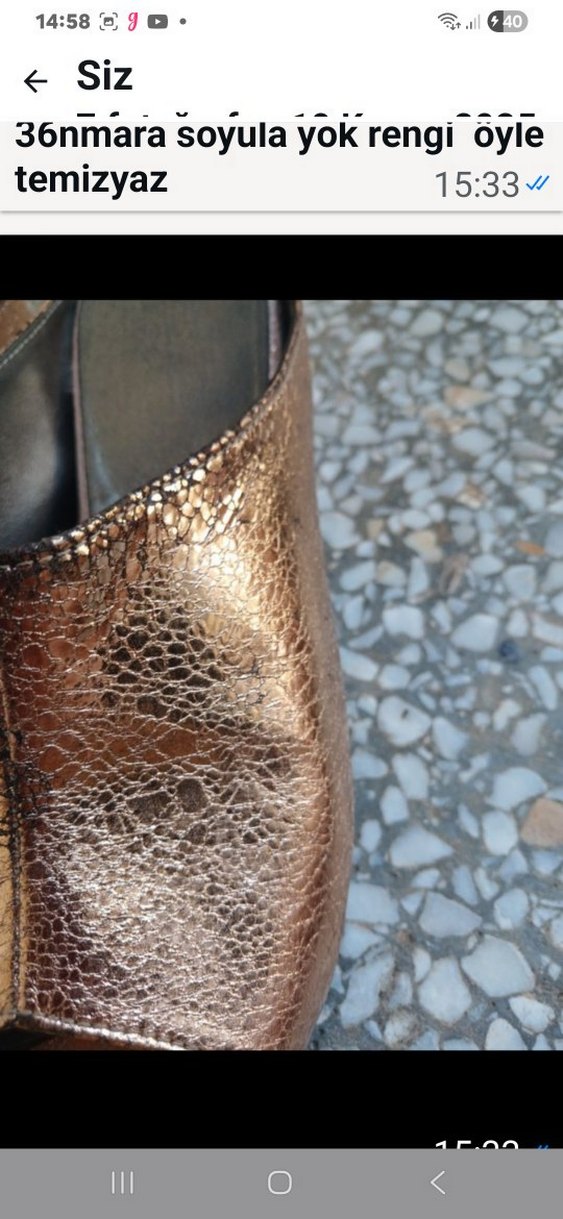 Kahverengi Parlak Yılan Derisi Desenli Deri Dolgu Topuk Terlik - Görsel 3