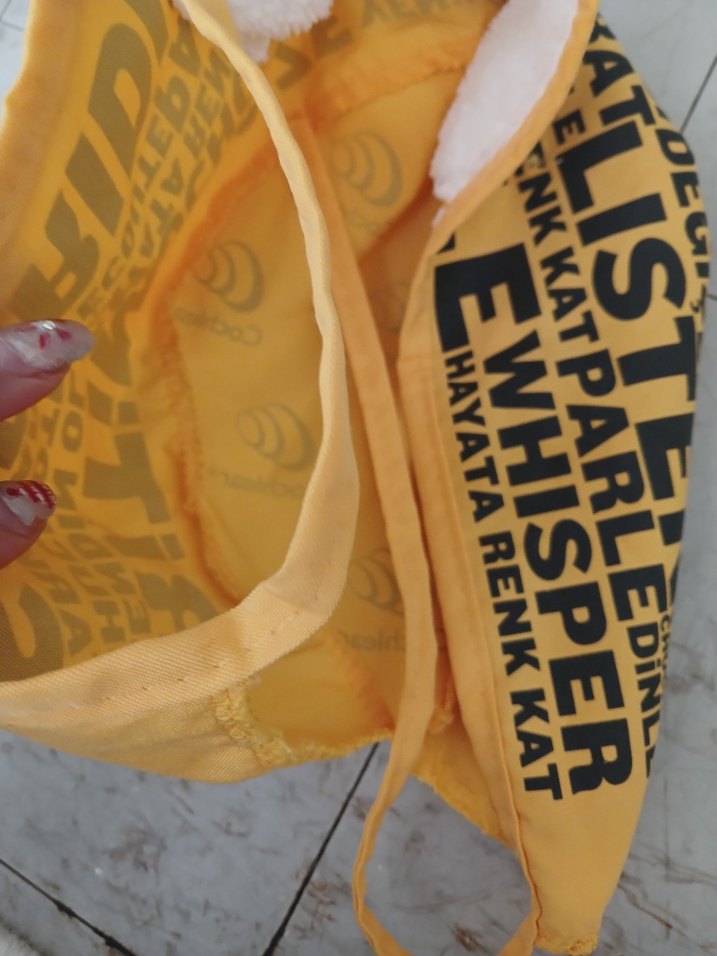 Sarı Baskılı saç bonesi - Görsel 3