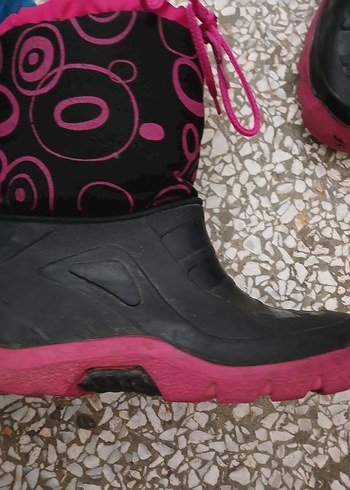 Kız Çocuk Pembe Desenli Kauçuk Bot - Görsel 7