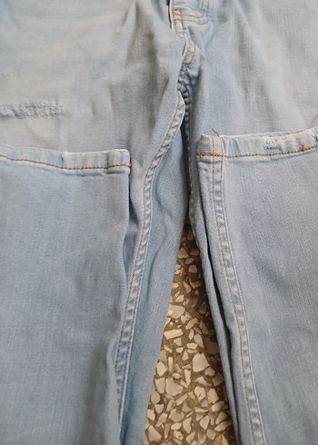 Mavi Düğmeli Rahat Kesim Kot Pantolon - Görsel 10