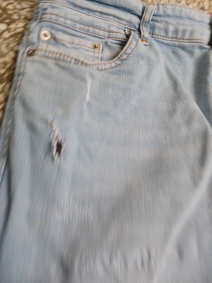 Mavi Düğmeli Rahat Kesim Kot Pantolon - Görsel 2