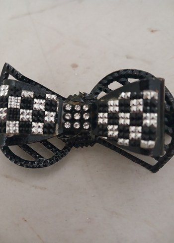 Siyah Taşlı Tokalı Rock Punk Saç Aksesuarı - Görsel 2