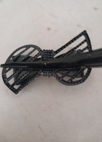 Siyah Taşlı Tokalı Rock Punk Saç Aksesuarı - Görsel 4
