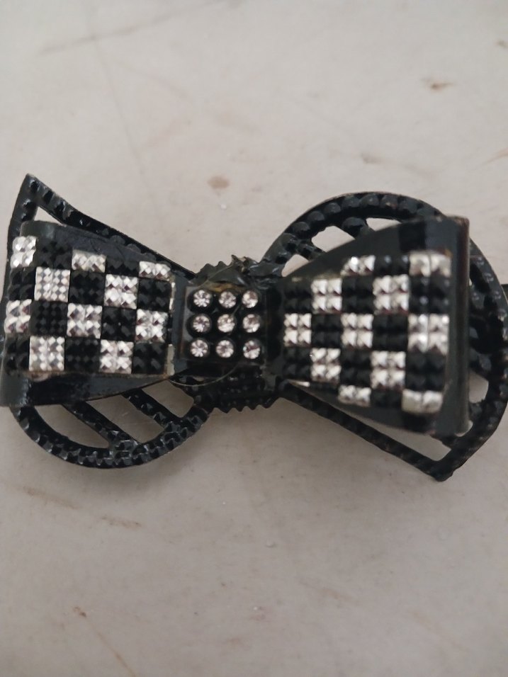 Siyah Taşlı Tokalı Rock Punk Saç Aksesuarı - Görsel 2