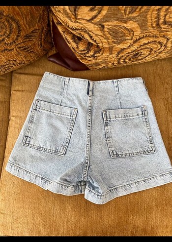 Düğmeli Kadın Mini Kot Şort - Görsel 2