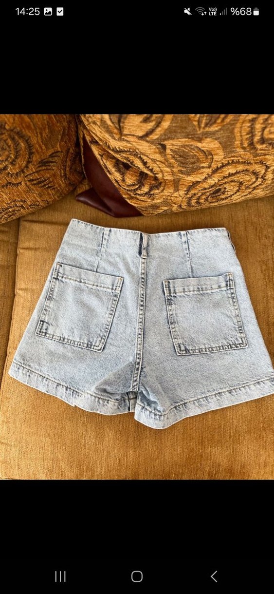 Düğmeli Kadın Mini Kot Şort - Görsel 2