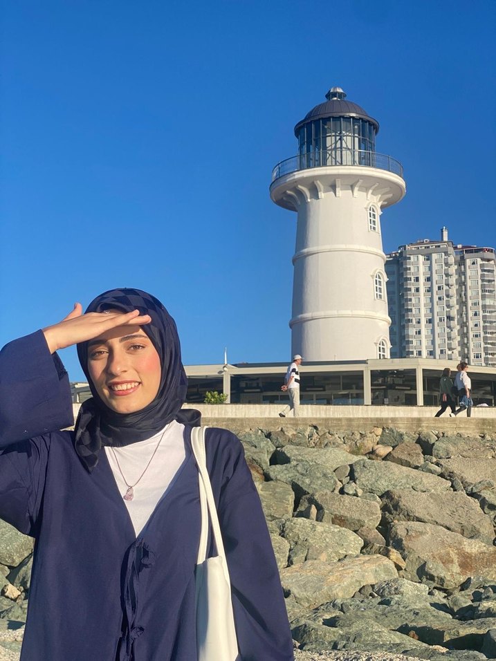 Önü Bağlamalı lacivert Mini Kimono - Görsel 2