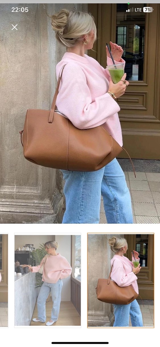 Pembe Oversize Triko Kadın Kazak - Görsel 2