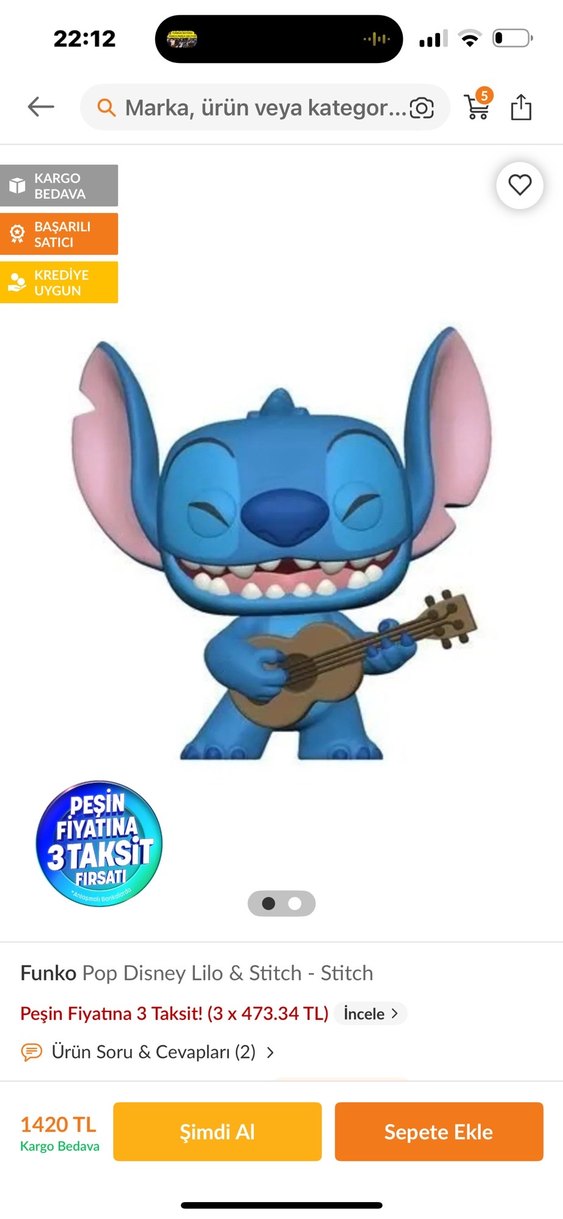 Mavi Stitch Ukulele ile Figür 1044 - Görsel 3