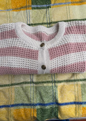 Bohem Çok Renkli Örgü Kadın Hırka - Görsel 2