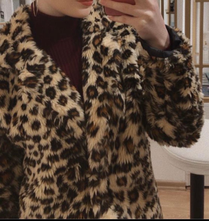 Leopar Desenli Uzun Kadın Suni Kürk Ceket - Görsel 2