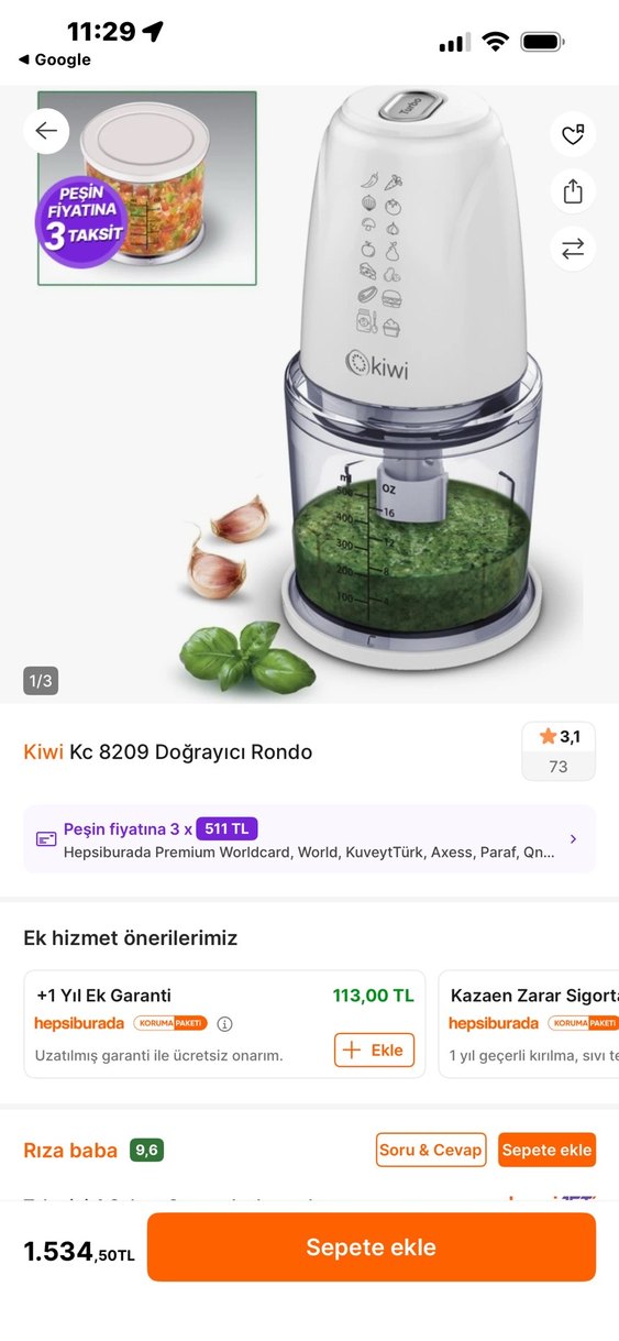 Beyaz Kiwi Doğrayıcı ve Blender - Görsel 5