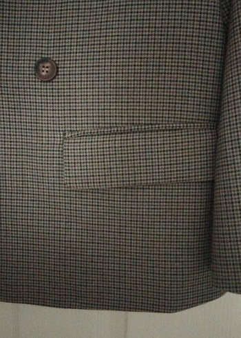 40 Beden Bej Düğmeli Kadın Midi Blazer Ceket