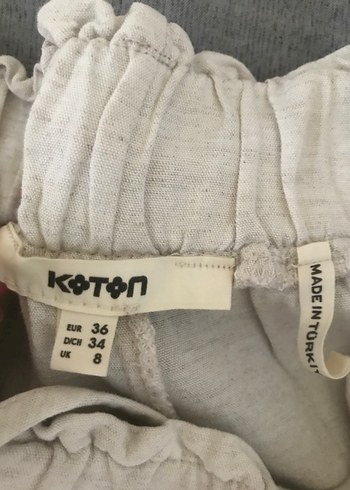 Koton Bej Keten Mini Şort