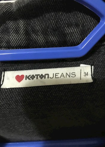 m Beden Gri Kadın Kot Ceket Düğmeli Rahat Kesim