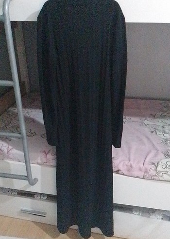 Diğer Uzun Kollu Siyah Gotik Drapeli Elbise
