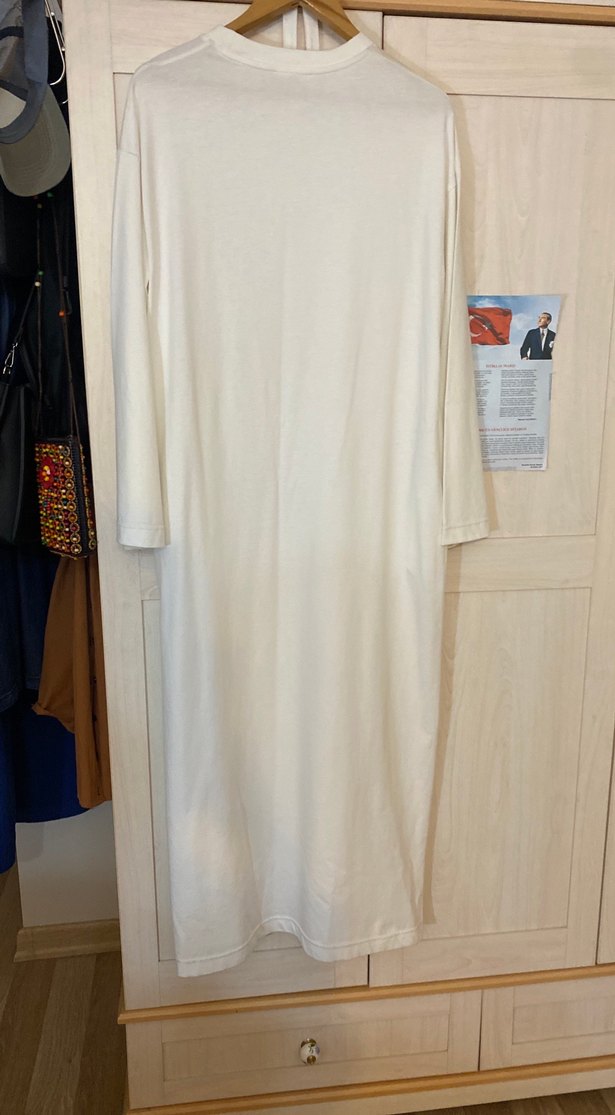 Manuka Oversize Pamuklu Beyaz Elbise - Görsel 4