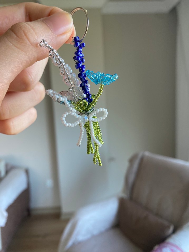 Kişiye Özel El Yapımı Boncuk Mini Buket - Görsel 2