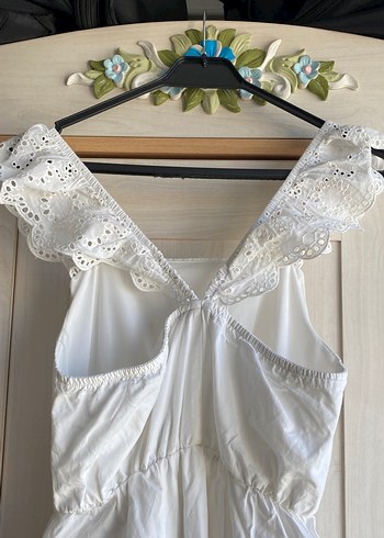 Beyaz Sırt Dekolteli Yazlık Elbise - Görsel 7