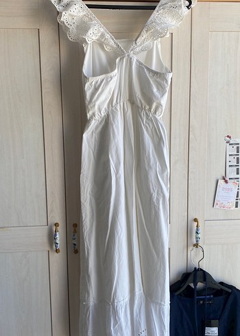 Beyaz Sırt Dekolteli Yazlık Elbise - Görsel 8