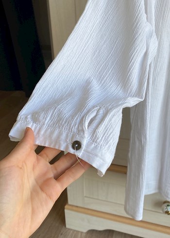 Pamuklu Beyaz Bluz - Görsel 5