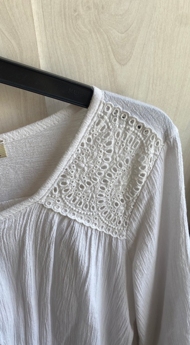 Pamuklu Beyaz Bluz - Görsel 4