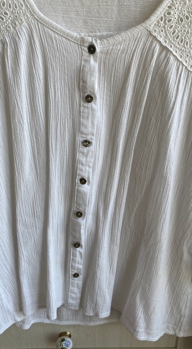 Pamuklu Beyaz Bluz - Görsel 2