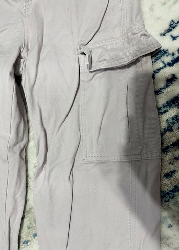 Kadın lila  Pamuklu Rahat Kesim Pantolon - Görsel 3