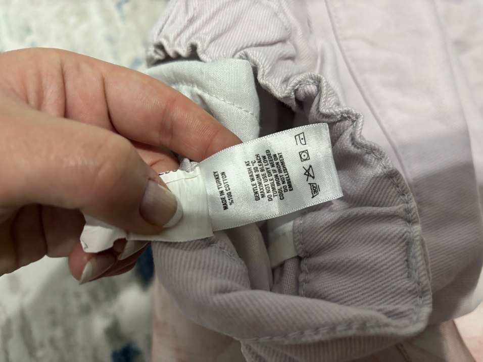 Kadın lila  Pamuklu Rahat Kesim Pantolon - Görsel 4