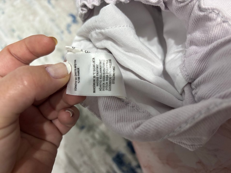 Kadın lila  Pamuklu Rahat Kesim Pantolon - Görsel 5