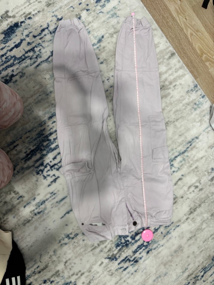 Kadın lila  Pamuklu Rahat Kesim Pantolon - Görsel 2