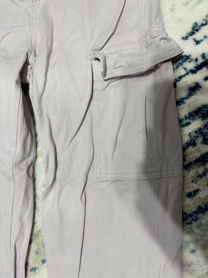 Kadın lila  Pamuklu Rahat Kesim Pantolon - Görsel 3