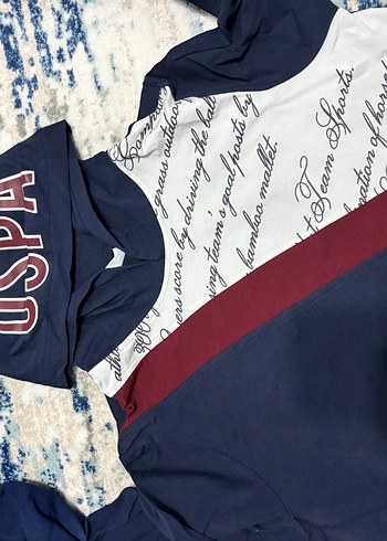 U.S POLO ASSN Kadın Lacivert Baskılı Yüksek Yakalı Sweatshirt - Görsel 2