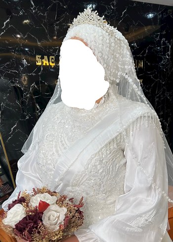 Özel dikim büyük beden gelinlik bir kere kullanılmış