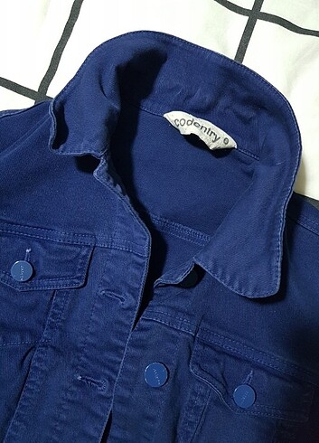 Codentry Mini lacivert kot ceket jean