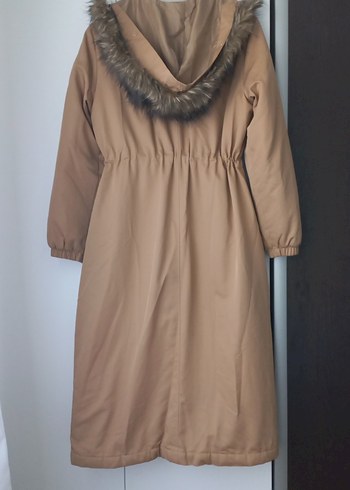 Uzun Bej Kadın Mont - Görsel 5