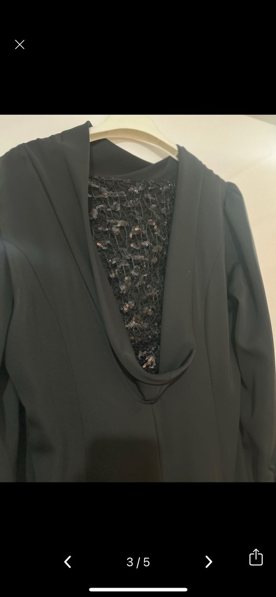 Düğmeli Siyah Gotik V Yaka Tuxedo - Görsel 3