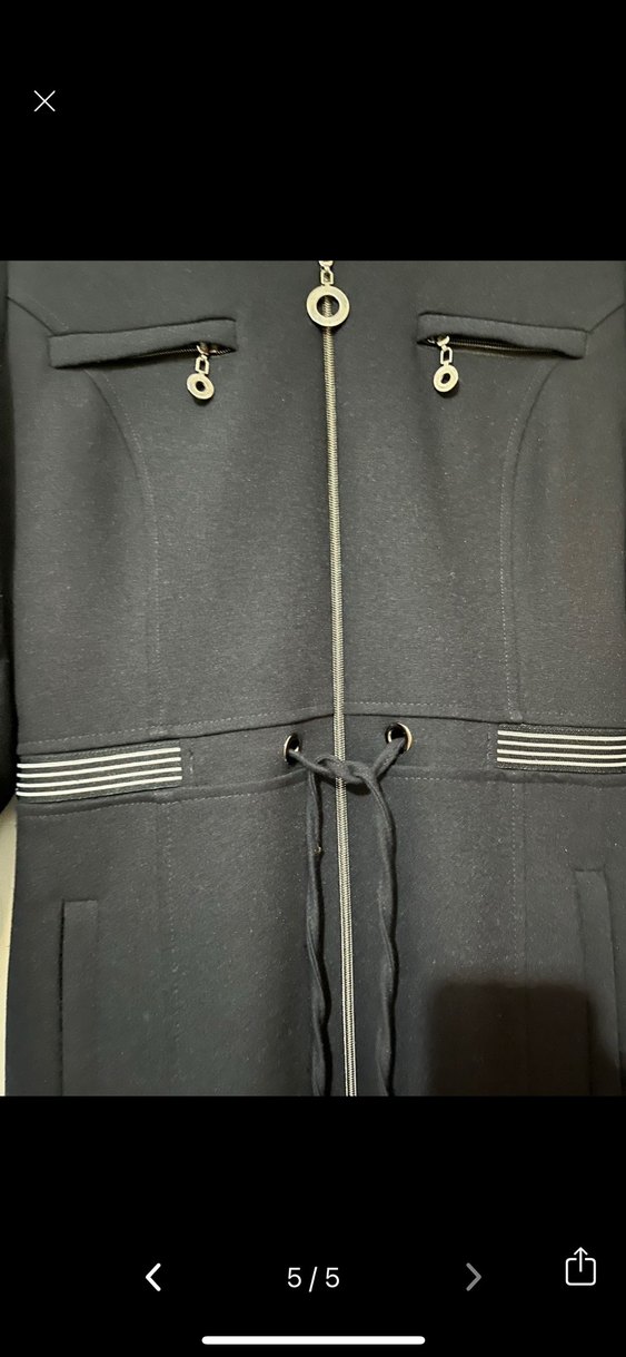 Kadın Siyah Uzun Kemerli Kaban - Görsel 3