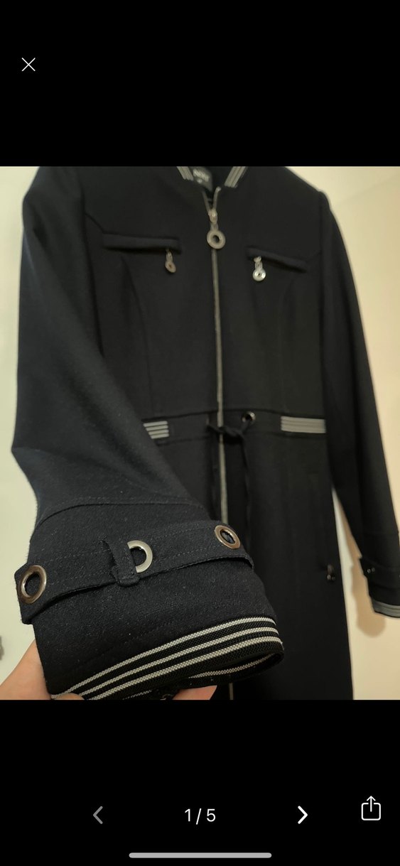 Kadın Siyah Uzun Kemerli Kaban - Görsel 5