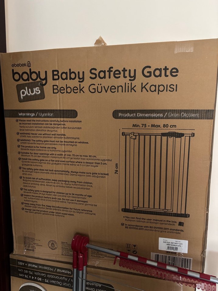 75-85 cm Arası Ayarlanabilir Beyaz Bebek Kapısı - Görsel 4