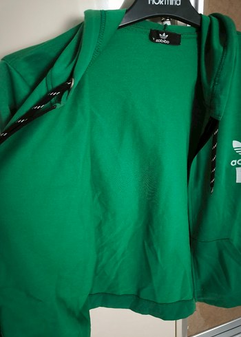 Adidas Kadın Yeşil Kapüşonlu Fermuarlı Sweatshirt
