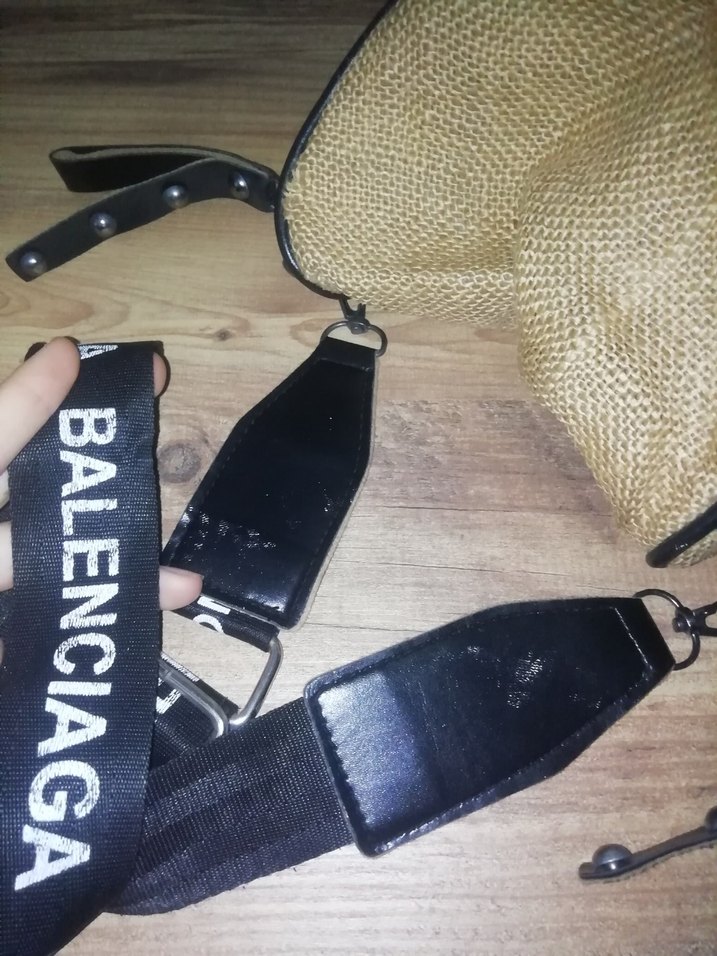 Siyah Balenciaga Askılı hasır çanta - Görsel 2