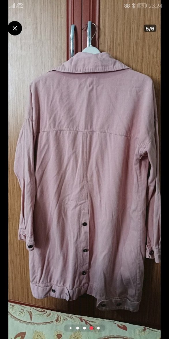 Pembe uzun ceket - Görsel 2